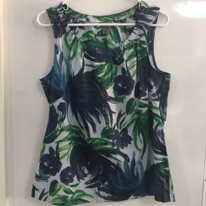Ann Taylor Print Blouse no sleeve